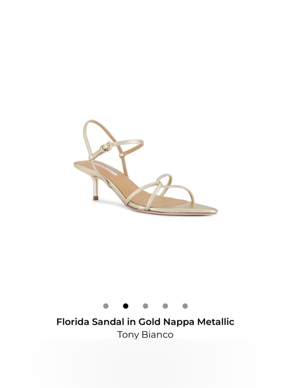 Tony Bianco Metallic Gold Strappy Kitten Heel Sandal